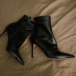 Jessica Simpson Brand New Black Alliye Heeled Booties. Smooth faux leather.
